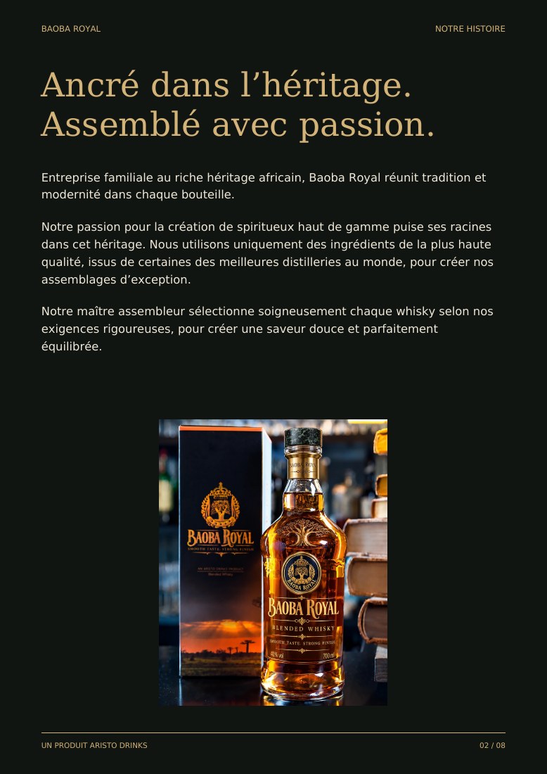 Page du catalogue 2: Notre histoire
