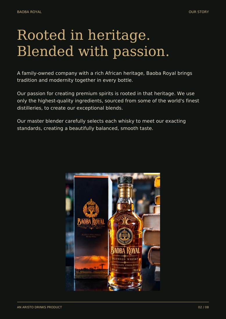 Catalogue page 2: Our story