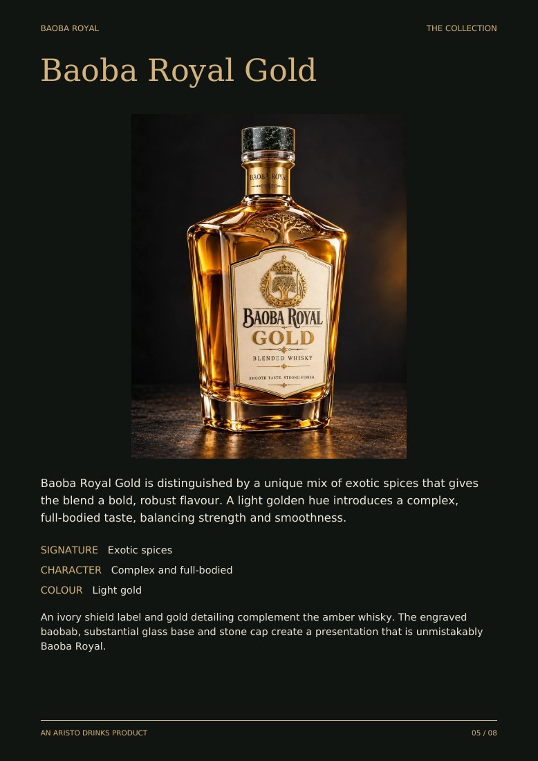 Catalogue page 5: Baoba Royal Gold